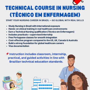 REGISTRATION FOR ON CAMPUS TECHNICAL COURSE IN NURSING (TÉCNICO EM ENFERMAGEM) IN BRAZIL